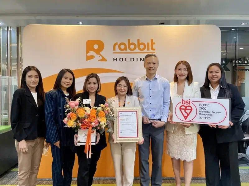 Rabbit Holdings รับมอบใบประกาศนีบัตรรับรองมาตรฐาน ISO/IEC 27001:2022 จาก BSI